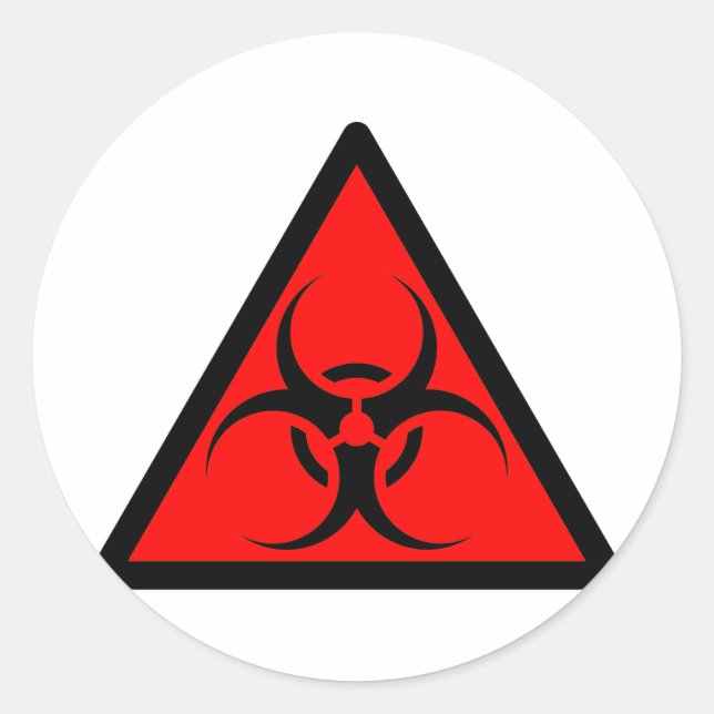Bio Hazard oder Biogefährdung Zeichen Warnzeichen  Runder Aufkleber (Vorderseite)