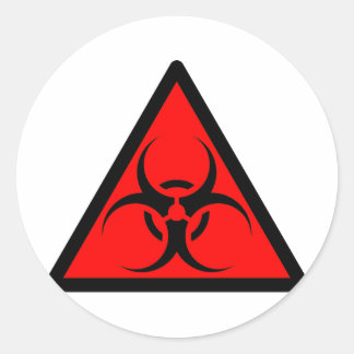 Bio Hazard oder Biogefährdung Zeichen Warnzeichen Runder Aufkleber