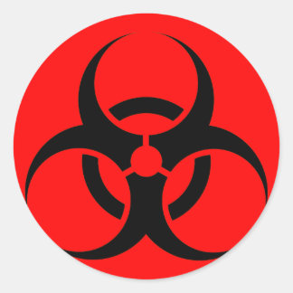 Bio Hazard oder Biogefährdung Zeichen Warnzeichen Runder Aufkleber