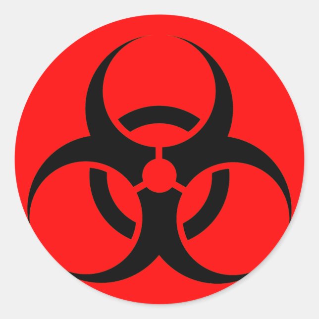 Bio Hazard oder Biogefährdung Zeichen Warnzeichen  Runder Aufkleber (Vorderseite)