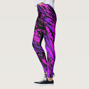Bio-Hazard-Streifen-Leggings - Kantiges Damenmuste Leggings
