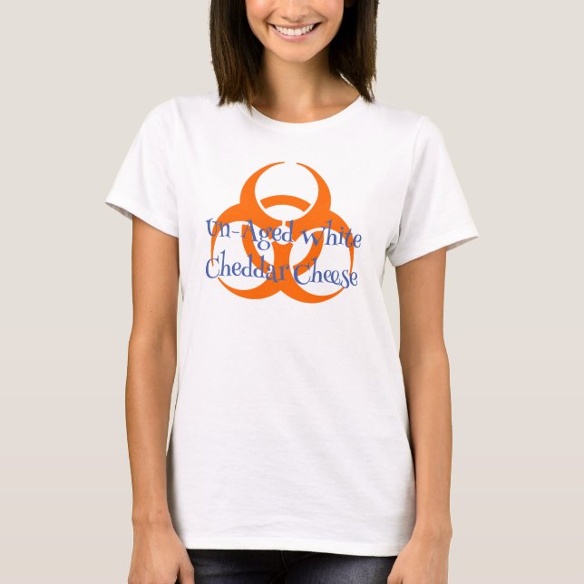 Bio Hazard Symbol mit unaltertem Weiß T-Shirt (Vorderseite)