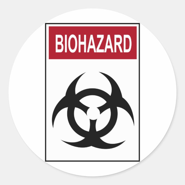 Bio Hazard Vintag Sign Runder Aufkleber (Vorderseite)