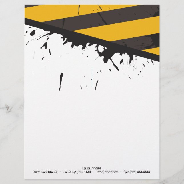 Bio Hazard Vorsicht Tape Letterhead Stationery Briefkopf (Vorderseite)