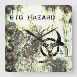 Bio Hazard Wall Clock Quadratische Wanduhr