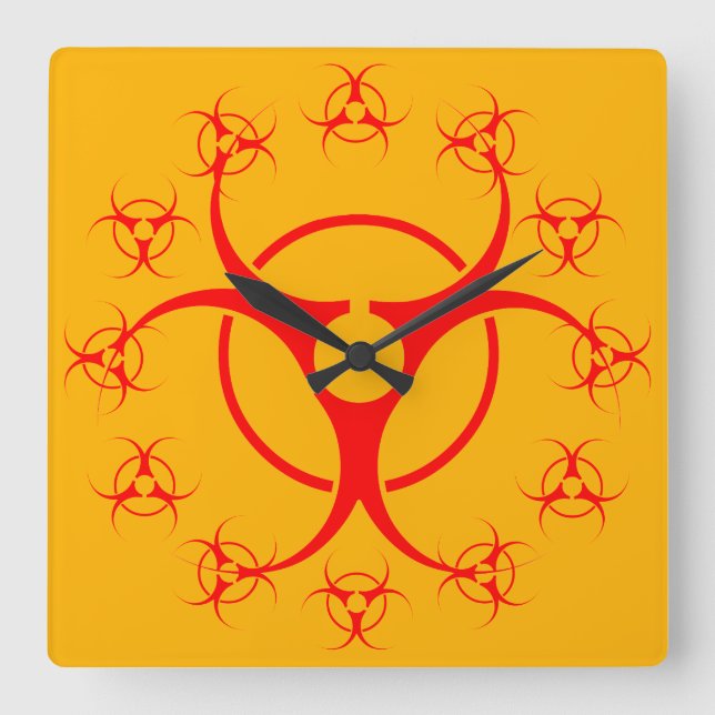Bio-Hazard-Warnschild-Dekor der Uhr (Vorderseite)