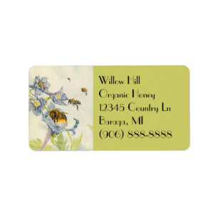 Bio Honey Bees Morning Glory Blume Labels Adressaufkleber