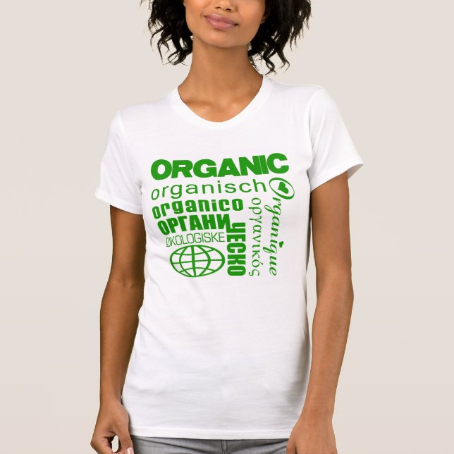 Bio in Shirt mit vielen Sprachen (Vorderseite)