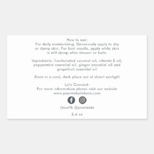 Bio Inhaltsstoffe von Beauty-Produkten Rechteckiger Aufkleber