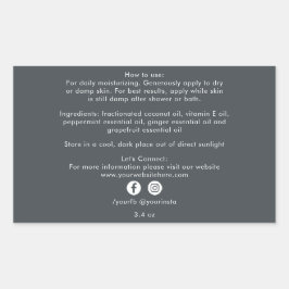 Bio Komponenten von Beauty-Produkten für Unternehm Rechteckiger Aufkleber