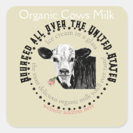 Bio Kuhmilch Quadratischer Aufkleber