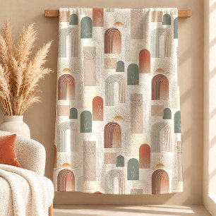Bio-Kupfer-Salbei-Boho-Blatt-Decke-Design Fleecedecke