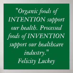 Bio Lebensmittel gegen verarbeitete Lebensmittel Poster