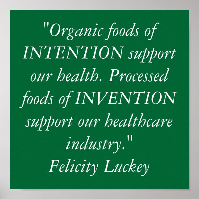 Bio Lebensmittel gegen verarbeitete Lebensmittel Poster (Vorne)