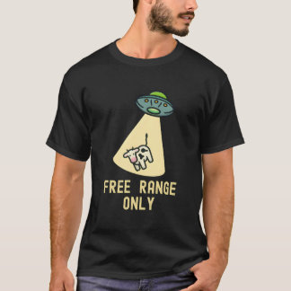 Bio-Lebensmittel UFO Alien-Entführung Kuh T-Shirt
