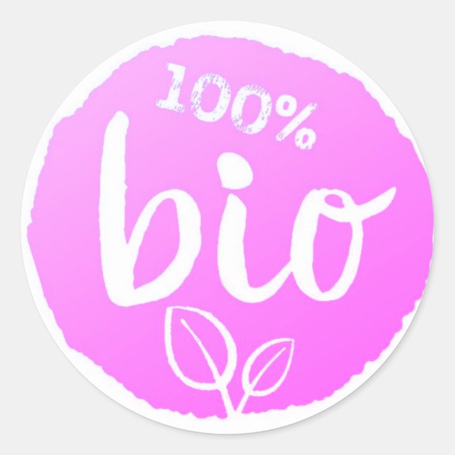 Bio Lila Runder Aufkleber (Vorderseite)
