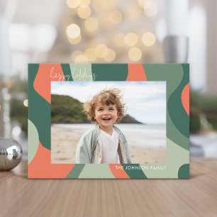 Bio Line Abstrakt Art - 1 Foto Jade Coral Feiertagskarte