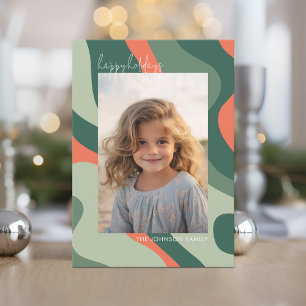 Bio Line Abstrakt Art - 1 Foto Jade Coral Feiertagskarte