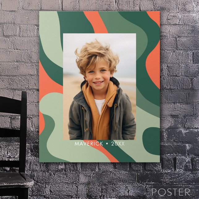 Bio Line Abstrakt Art - 1 Foto Jade Mandarine Poster (Custom Poster)