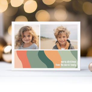 Bio Line Abstrakte Art - 2 Foto Jade Mandarine Feiertagskarte