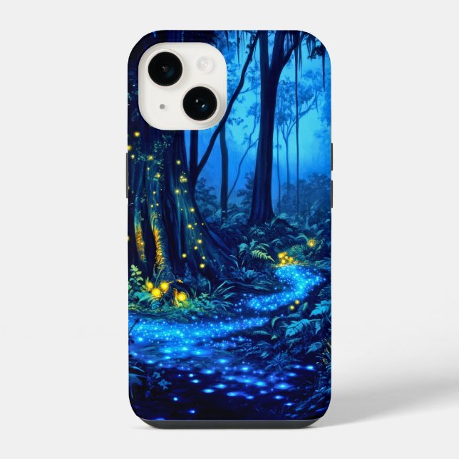 Bio-Lumineszierender Wald iPhone Hülle (Rückseite)