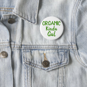Bio Mädchen Grüne Weiße Runde Knopfnadeln Button