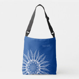 Bio Mandala auf blau Tragetaschen Mit Langen Trägern