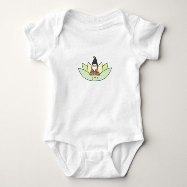 Bio meditierender Gnome Baby Strampler (Vorderseite)