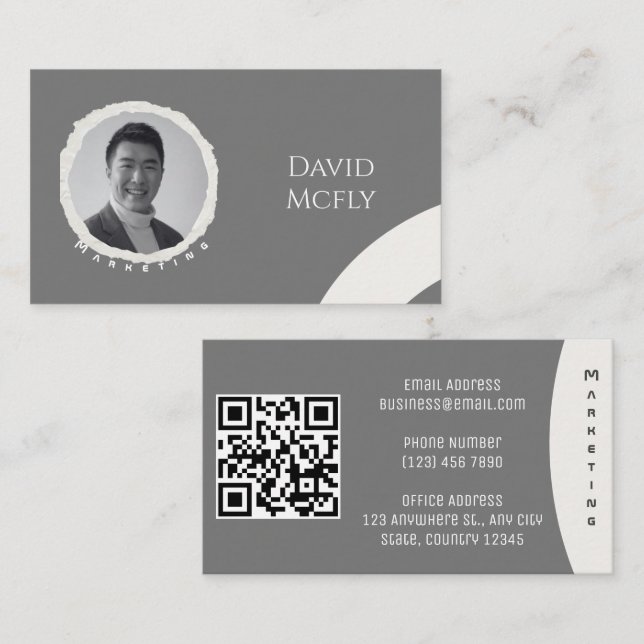 Bio Minimalistisch mit QR-Code Visitenkarte (Vorne/Hinten)