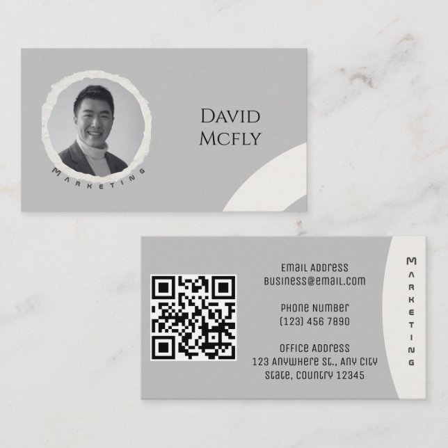 Bio Minimalistisch mit QR-Code Visitenkarte (Vorne/Hinten)