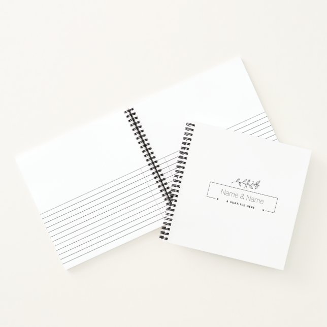 Bio minimalistisch natürliche Hochzeit DESIGN EDIT Notizbuch (Innenseite)