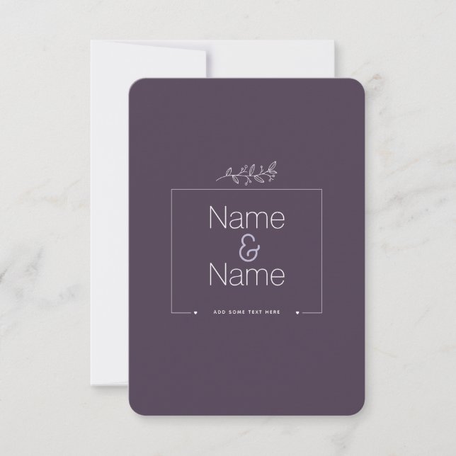 Bio minimalistisch natürliche Hochzeit DESIGN EDIT RSVP Karte (Vorderseite)