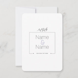 Bio minimalistisch natürliche Hochzeit DESIGN EDIT RSVP Karte