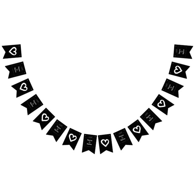 Bio-minimalistische natürliche Hochzeit Black EDIT Wimpelkette (Alle)