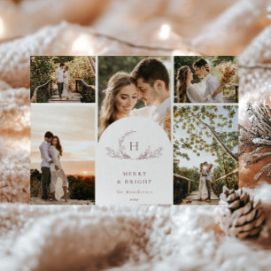 Bio Monogram 5 Foto-Urlaubskarte Feiertagskarte