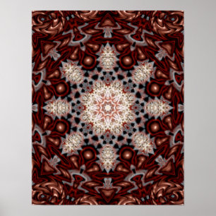 Bio Mushroom Snowflake Poster