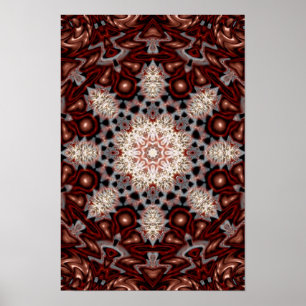 Bio Mushroom Snowflake Poster