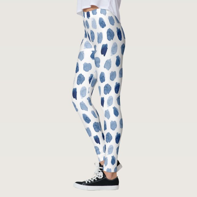 BIO NAVY BLUE INDIGO DOTS GEFÄRBTE KRAWATTE PATTER LEGGINGS (Links)
