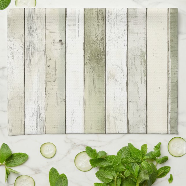 Bio Olivenöl Elfenbein Imitate Holz Streifen Weihn Geschirrtuch (Gefaltet)