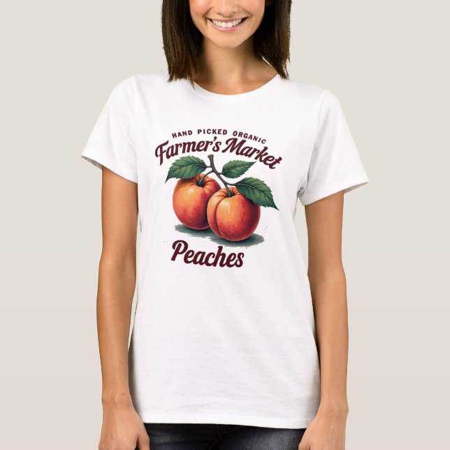 Bio Peaches T-Shirt - handverlesen & saftig (Vorderseite)