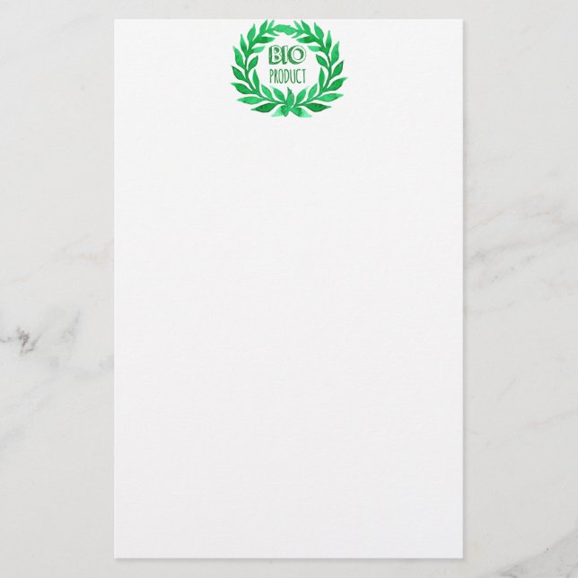 Bio-Produkt Grüne Aquarellfarm Frische Lebensmitte Briefpapier (Vorderseite)