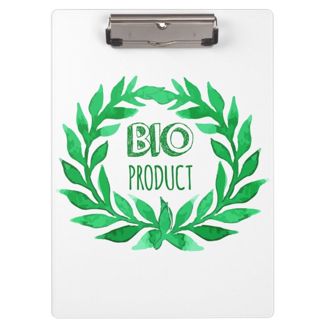 Bio-Produkt Grüne Aquarellfarm Frische Lebensmitte Klemmbrett (Vorderseite)