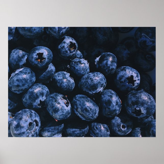 Bio Reifenhaufen Blaubeeren Poster (Vorne)