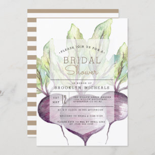 Bio Rüben Veggie Brautparty Aquarell Einladung