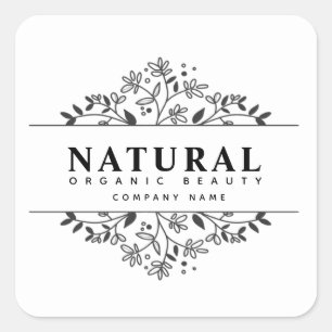 Bio Schönheitsbehandlungen und Kosmetik, quadratis Quadratischer Aufkleber