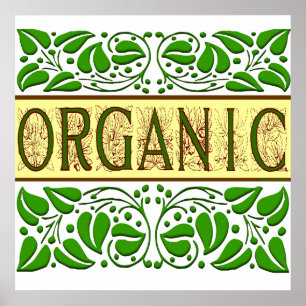 Bio-Spruch mit Eichen Vintage-Kunst Druck Poster