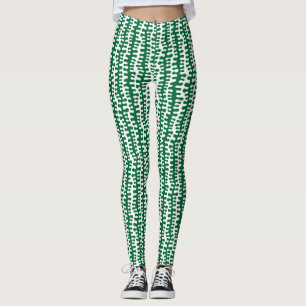 Bio Streifen - Waldgrün Leggings