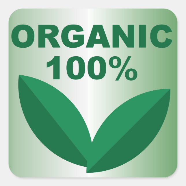 Bio Symbol | Bio Zeichen | Bio Lebensmittel Quadratischer Aufkleber (Vorderseite)