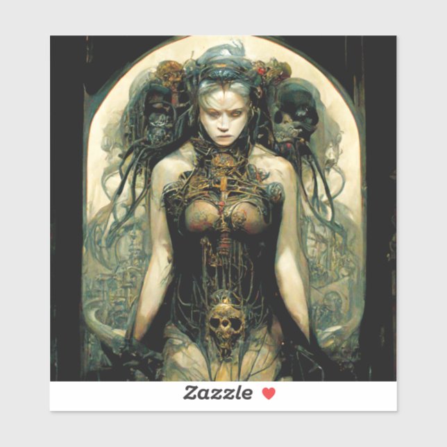 Bio Tech Woman Fantasy Sci-Fi Aufkleber (Blatt)