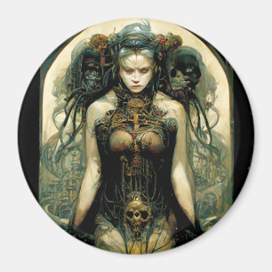 Bio Tech Woman Fantasy Sci-Fi Magnet